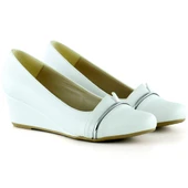 Erkan Saçmacı Colel Beyaz Metal Detaylı Yuvarlak Burun Dolgu Topuklu Günlük Ayakkabı - 3