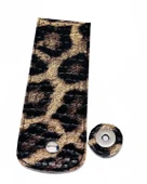 Angel Çanta Aksesuar 16x6 cm Mıknatıslı  Suni Deri Kapak Leopar  Renk Gümüş Renk Metalli - 1