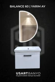 Balance 60 cm Banyo Dolabı + Reflectus Yarım Ay Beyaz Led Ayna 80x45 cm - 1