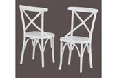 Ada Lükens Masa Ve Çarpı Çıtalı Tonet Sandalye Takımı, Ekru, 125X80 - 4