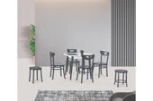 Siena Sabit Masa Ve Alman Sandalye Takımı, Antrasit, 90X90 - 1