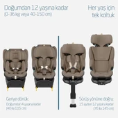 Maxi-Cosi Emerald 360 Pro I-Size Dünyanın İlk Kızaklı, Araç Dışına Çıkabilen İsofix'li 360 Dönebilir Yatabilir 0-36 kg Bebek Oto Koltuğu Authentic Truffle - 4