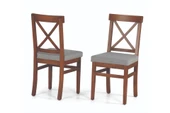Siena Sabit Masa Ve Çapraz Döşemeli Sandalye Takımı, Beyaz Ceviz, 90X90 - 4