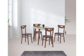Siena Sabit Masa Ve Alman Sandalye Takımı, Beyaz Ceviz, 90X90 - 1