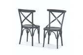Milano Masa Ve Çarpı Çıtalı Sandalye Takımı, Beyaz Antrasit, 125X80 - 4