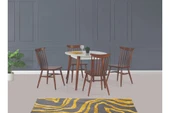 Siena Sabit Masa Ve Kırlangıç Sandalye Takımı, Beyaz Ceviz, 125X80 - 1