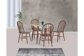 Siena Sabit Masa Ve Amerikan Sandalye Takımı, Ceviz, 90X90 - 1