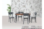 Damla Sabit Masa Ve Kapalı Kelebek Sandalye Takımı, Antrasit, 125X80 - 1