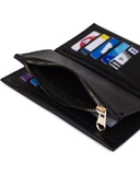 Kadın Fermuarlı çıtçıtlı Bozuk Para Bölmeli Cüzdan Kartlık Aksesuar,yılbaşı Hediyesi damla siyah - 4