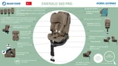 Maxi-Cosi Emerald 360 Pro I-Size Dünyanın İlk Kızaklı, Araç Dışına Çıkabilen İsofix'li 360 Dönebilir Yatabilir 0-36 kg Bebek Oto Koltuğu Authentic Black - 3