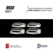 Iveco Daily Krom Kapı Kolu+Çerçeve 4 Kapı 8 Parça 2014> Paslanmaz Çelik - 3