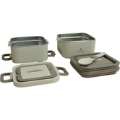 Aryıldız Bento Kare 2 Katlı Lunch Box Yemek Termosu Bej 1400 ml - 2