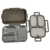Aryıldız Bento Dikdörtgen 3 Bölmeli Lunch Box Yemek Termosu Kahverengi 1000 ml - 1