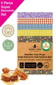 Balmumlu Doğal Gıda Saklama Bezi 5 Parça Balmumu Bez Beeswax Food Wraps (BALMUMU BEZİ) - 1