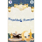 Lacivert Lüks Hoşgeldin Ramazan Temalı Stickerlı Ledli Süsleme Seti 7 Parça (Paket:2) - 5