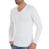 3 Adet Yıldız Erkek Bambu Uzun Kol T-Shirt Fanila Beyaz 485 - 1