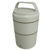 Aryıldız Bento Yuvarlak 2 Katlı Lunch Box Yemek Termosu Bej 1200 ml - 3