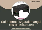 Safir Portatif Izgaralı Mangal Sök tak mangal Safir Portatif Piknik Mangalı Safir Ateş Çukuru Safir Barbekü Çanta Hediyeli. - 5