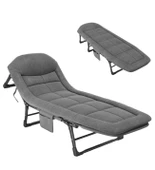 SUNUP SN-24922 TAŞINABİLİR AYARLANABİLİR 5 KADEME SÜNGER KAMP YATAK ŞEZLONG (KOYU GRİ) - 1