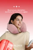 Moda Home Bedding Visco Ortopedik Seyahat Yastığı-Visco Yastık,Çıkarılabilir Kılıf, Lüks Seyahat Yastığı Pembe - 3