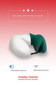 Moda Home Bedding Visco Ortopedik Seyahat Yastığı-Visco Yastık,Çıkarılabilir Kılıf, Lüks Seyahat Yastığı Yeşil - 2
