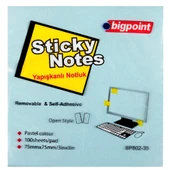 Bigpoint Yapışkanlı Not Kağıdı 75x75 Mavi BP802-35 - 1