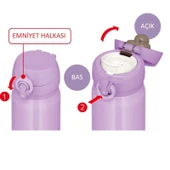 THERMOS JNL 0.35 LİTRE MOR  KİLİTLİ KAPAKLI TERMOS - 2