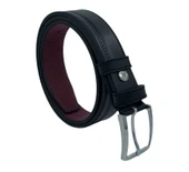 Siyah Çocuk Boy Suni Deri Desenli Model 3 cm.lik Garson Klasik Kemer thumbnail 3