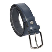 Lacivert Suni Deri Çift Dikişli 3.5 cm.lik Klasik Erkek Kemer thumbnail 1