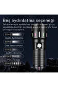 Dayanıklı ve Şarj Edilebilir LED El Feneri – 1000 Lümen, Zumlanabilir ve 4 Saat Aydınlatma - 7