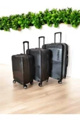 VANİSSA 3'lü Valiz Seti 3 lü Orta Boy & Kabin Boy & Büyük Boy Siyah - 1