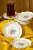 Dalya 6 Adet 12cm Porselen Çay Tabağı Kırık Beyaz - 1