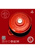 Lava 28cm New Heritage Basık Tencere - Kırmızı - LV Y ST3 28 YK3 R - 4