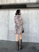 içi astarlı Şifon Elbise - Desenli thumbnail 5