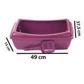 Açık Ekonomik Kedi Tuvaleti 49x15x37,5 cm Kürekli thumbnail 6