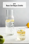 Borosilikat Cam Beyaz Başucu Sürahisi & Cam Sürahi * 600 ml - 1