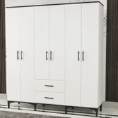 Garaj Home Garaj Home 6 Kapaklı 2 Çekmeceli Dolap - Beyaz - 1