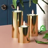 Garaj Home Garaj Home Parlak Yüzey Mumluk Dekoratif Tealight Set-Gold - 2