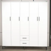 Garaj Home Garaj Home Yaren 5 Kapaklı Dolap - Beyaz - 2