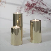 Garaj Home Garaj Home Parlak Yüzey Mumluk Dekoratif Tealight Set-Gold - 4