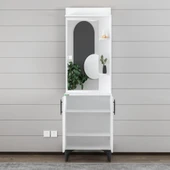 Garaj Home Garaj Home Modern Aynalı Raflı Portmanto Ayakkabılık Vestiyer - 5