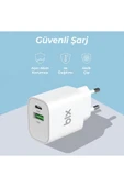 Bix Çift Portlu Typ-c 20wpd + Usb-a 18w Qc Girişli Hızlı Şarj Adaptörü - 5