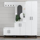 Garaj Home Garaj Home Modern Aynalı Raflı Ayakkabılık Vestiyer - 1