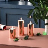 Garaj Home Garaj Home Parlak Yüzey Mumluk Dekoratif Tealight Set-Cuprous - 5