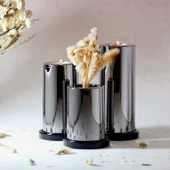 Garaj Home Garaj Home Parlak Yüzey Mumluk Dekoratif Tealight Set-Solid Metal - 1