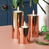 Garaj Home Garaj Home Parlak Yüzey Mumluk Dekoratif Tealight Set-Cuprous - 2