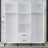 Garaj Home Garaj Home 6 Kapaklı 2 Çekmeceli Dolap - Beyaz - 3