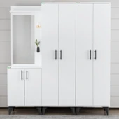 Garaj Home Garaj Home Modern Aynalı Raflı Portmanto Ayakkabılık Vestiyer - 1