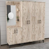 Garaj Home Garaj Home Modern Aynalı Raflı Portmanto Vestiyer - 2