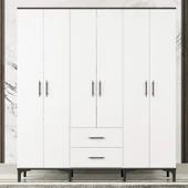 Garaj Home Garaj Home 6 Kapaklı 2 Çekmeceli Dolap - Beyaz - 2